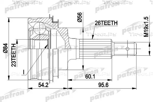 Шрус наружный (граната) Patron для Toyota MR2 I (W10) 1984-1990. Артикул PCV1030