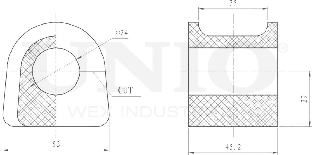 Втулка стабилизатора (Unio). Артикул RMP-10055