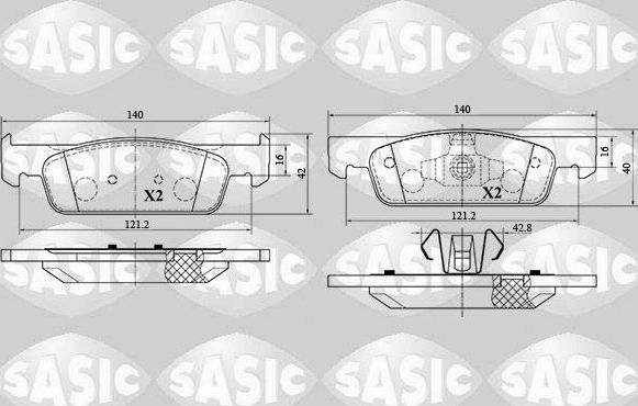 Тормозные колодки Sasic передние для Renault Logan II 2013-2026. Артикул 6214029