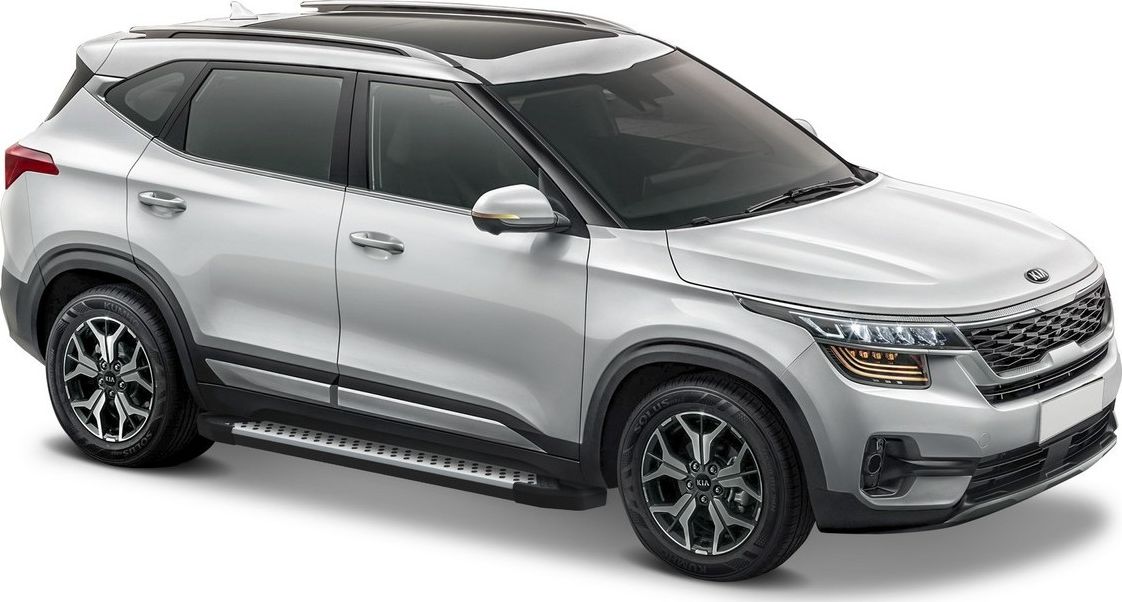 Пороги алюминиевые Rival Bmw-Style круг для Kia Soul III 2019-2026. Артикул D180AL.2805.1