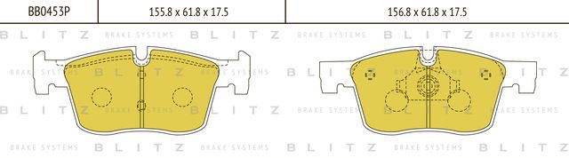 Колодки тормозные BMW 1 (F20/21)/ 3 (F30/31/34/80) 10- перед. (Blitz). Артикул BB0453P