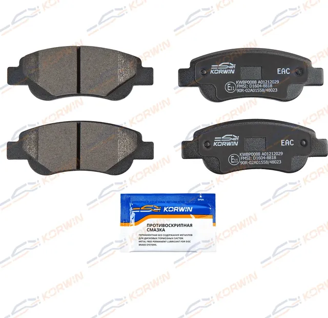Колодки тормозные перед. Citroen C1 I-II 05-/Peugeot 107 05-/108 14-/Toyota Aygo (Korwin) Korwin. Артикул KWBP0088