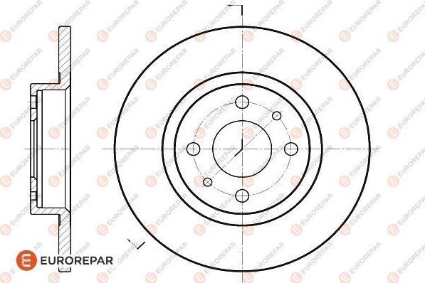 Тормозной диск Eurorepar передний для Fiat Uno I 1988-2006. Артикул 1618867380