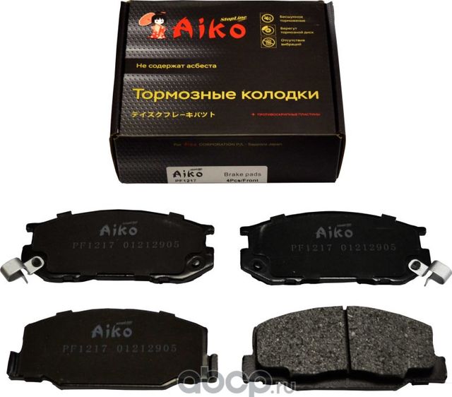 Колодки TOYOTA Estima, Emina, Previa, LiteAce, TownAce (1986-1999) передние (Aiko). Артикул PF1217