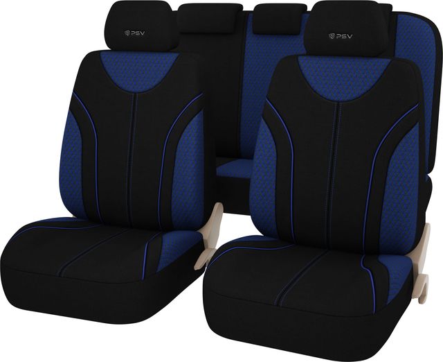 Чехлы универсальные PSV Domino на сидения, цвет Синий. Артикул 130806