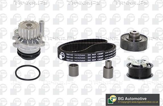 Помпа (водяной насос) с комплектом ремня ГРМ BGA для Volkswagen Bora 1998-2005. Артикул TB0160CPK