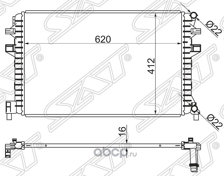 РАДИАТОР ИНТЕРКУЛЕРА AUDI A3S3 12-SKODA OCTAVIA (SAT). Артикул ST5Q0121251EJ