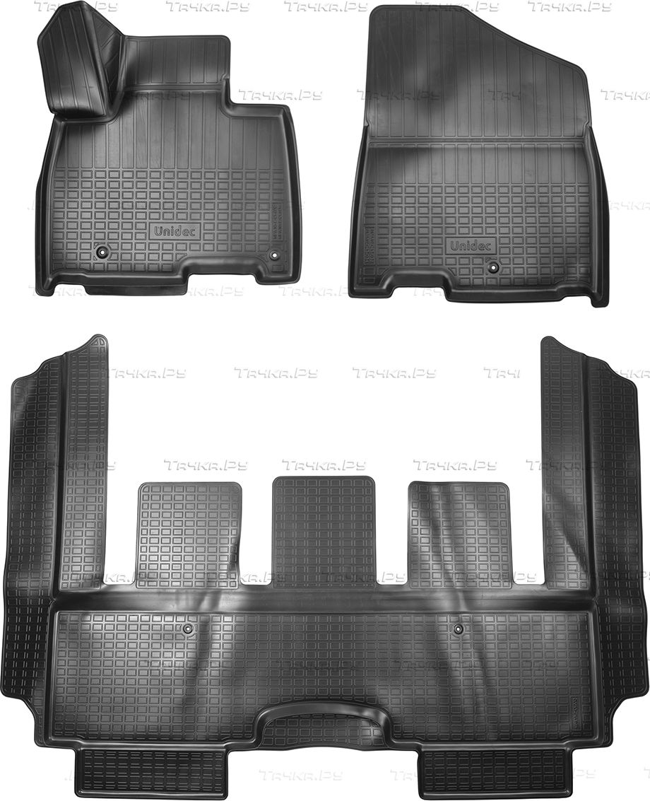 Коврики Норпласт 3D для салона Kia Carnival IV (2 ряд 7-ми местная версия) 2020-2026. Артикул NPA10-C43-032