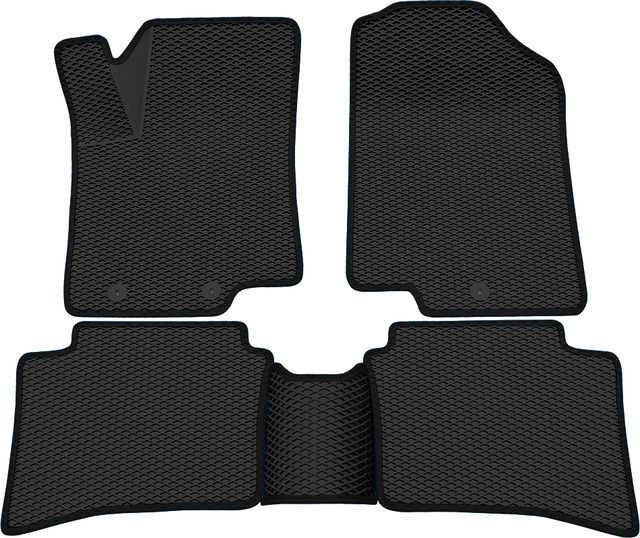 Коврики Rezkon 3D EVA Ромб резиновые для салона Hyundai Solaris 2010-2014 Черный кант. Артикул 9220050101