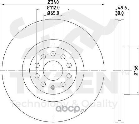 Тормозной диск (Tyren). Артикул TYR1023361