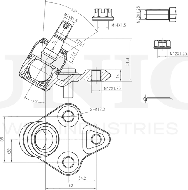 Опора шаровая (Unio). Артикул SSP-20005