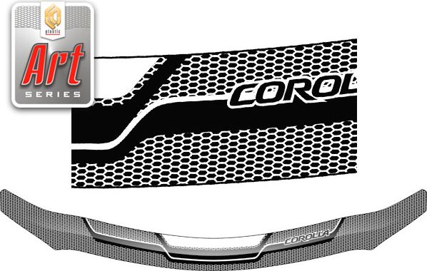 Дефлектор СА Пластик для капота (Серия "Art" серебро) Toyota Corolla седан 2010-2013. Артикул 2010012705181