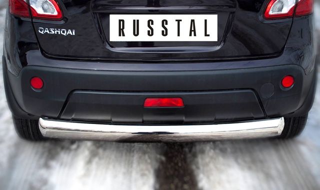 Защита RusStal заднего бампера d76 (дуга) для Nissan Qashqai I 2010-2013. Артикул QNZ-000779