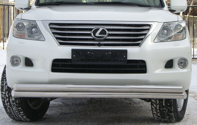 Защита RusStal переднего бампера d70/70 (секции) для Lexus LX 570 2007-2012. Артикул LLZ-000265