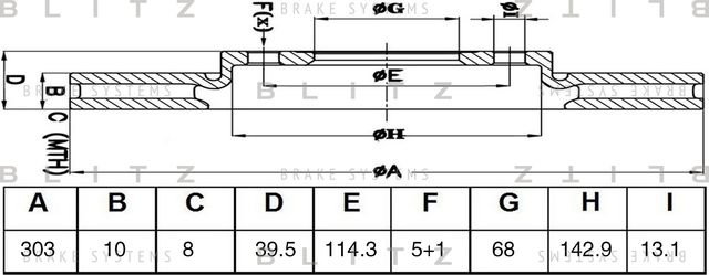 Диск тормозной зад. (Blitz). Артикул BS0476