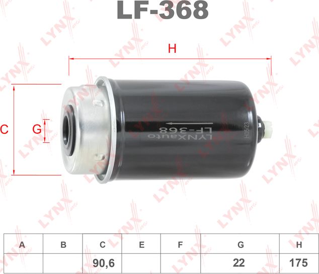 Топливный фильтр LYNXauto. Артикул LF-368