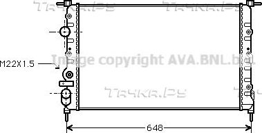 Радиатор охлаждения двигателя AVA. Артикул RT2198