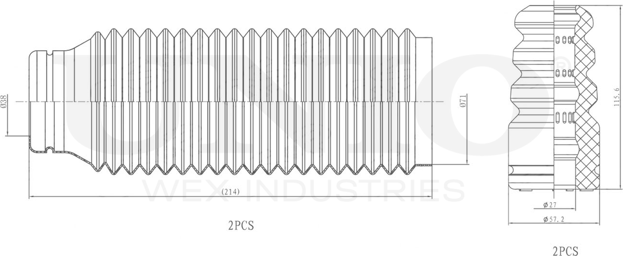 Отбойник и пыльник амортизатора, комплект (Unio). Артикул DUC-50074