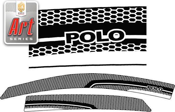Дефлекторы СА Пластик для окон (Серия Art черная) Volkswagen Polo седан 2015-2015. Артикул 2010031511688