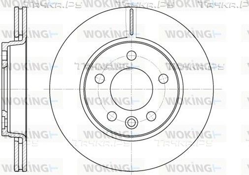 Тормозной диск Woking задний для Volkswagen Transporter T6 2015-2026. Артикул D6707.10