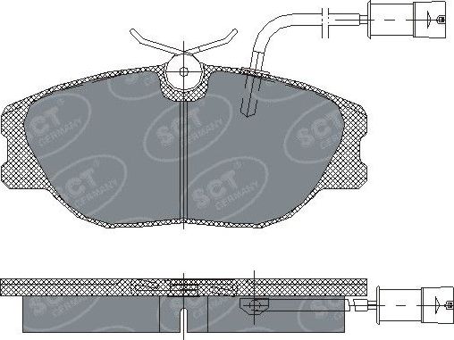 Тормозные колодки SCT-Germany передние для Fiat Tipo 160 1993-1995. Артикул SP 163 PR