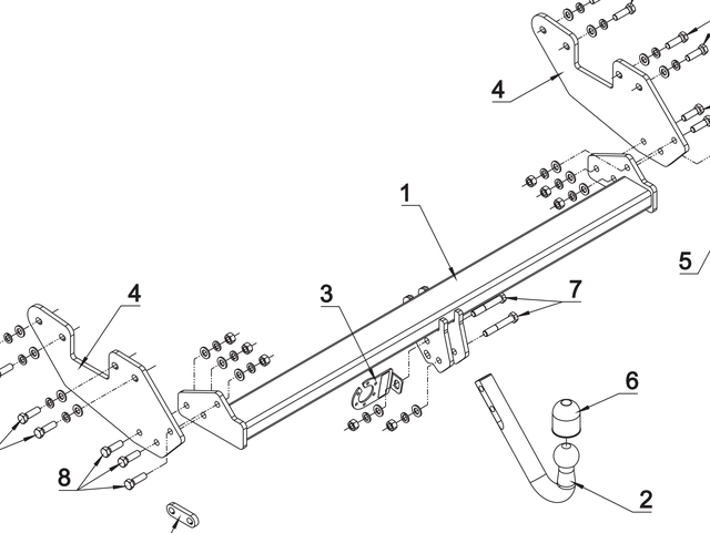 Фаркоп Auto-Hak для Toyota Hilux VIII 4WD 2015-2026. Артикул O 93