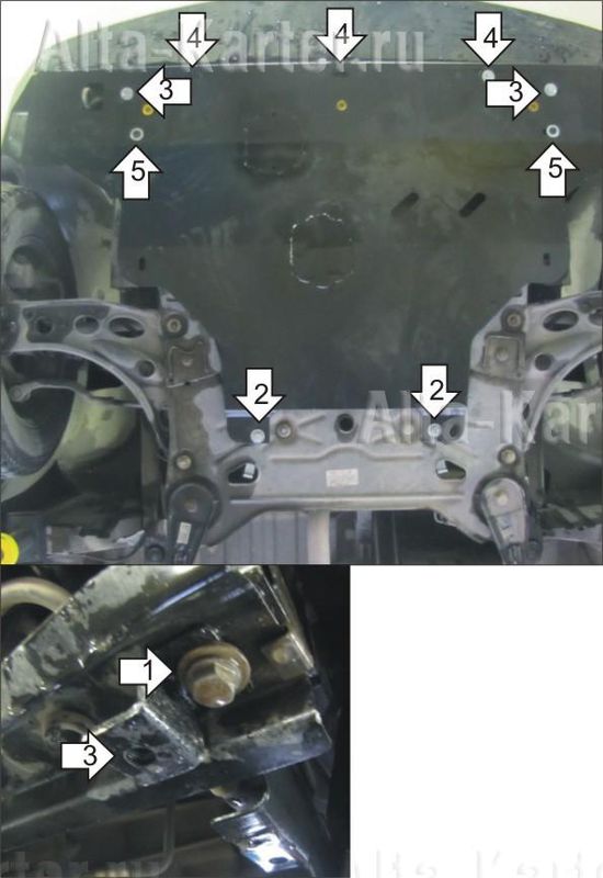 Защита Мотодор для картера, КПП Opel Vivaro A J7 2006-2014. Артикул 01529