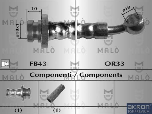 Тормозной шланг Malò. Артикул 80053