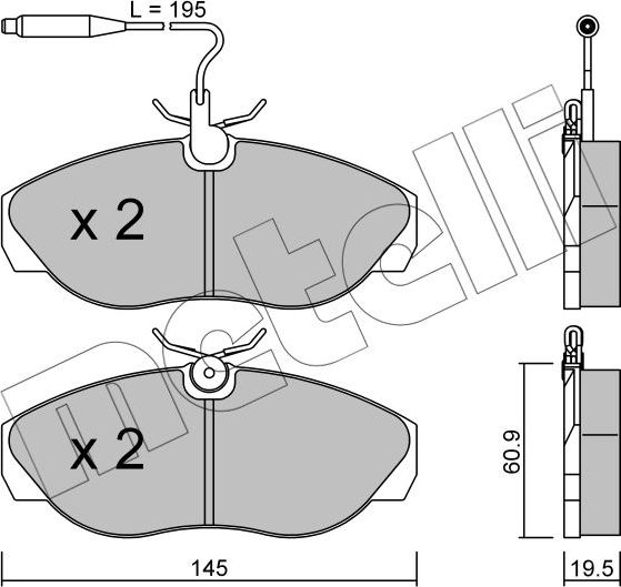 Тормозные колодки Metelli. Артикул 22-0154-0