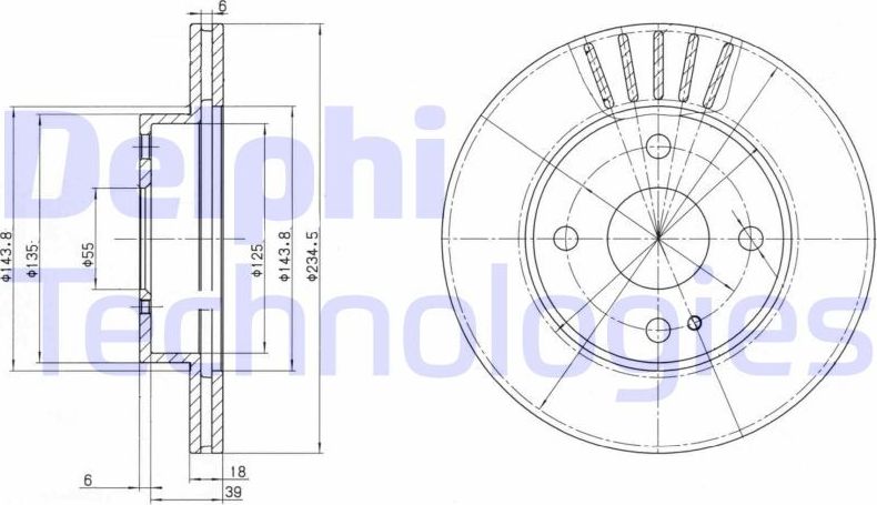 Тормозной диск Delphi. Артикул BG2802