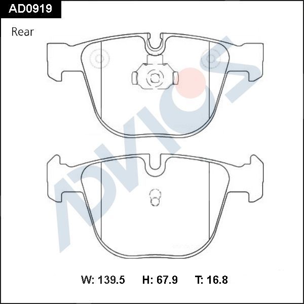 Тормозные колодки Advics задние для Bentley Brooklands II 2008-2011. Артикул AD0919
