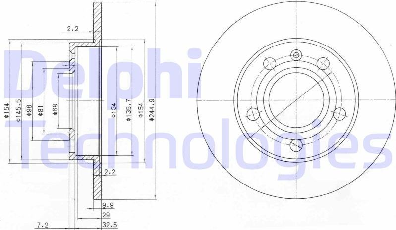 Тормозной диск Delphi. Артикул BG2753C