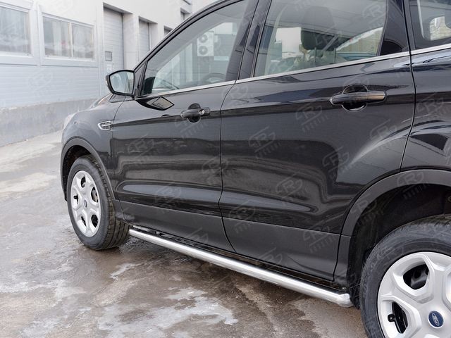 Защита порогов RusStal труба d63 (вариант 1) для Ford Kuga II 2016-2019. Артикул FGT-0026011