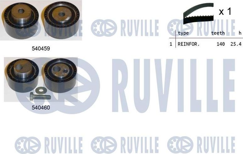 Ремень ГРМ с роликами (комплект) Ruville. Артикул 550112