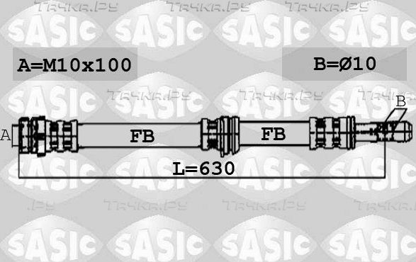 Тормозной шланг Sasic передний правый для Citroen C-Crosser 2007-2013. Артикул 6600059