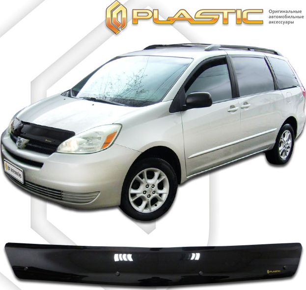 Дефлектор СА Пластик для капота (Classic черный) Toyota Sienna 2003–2009. Артикул 2010010110987