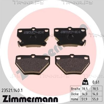 Тормозные колодки Zimmermann. Артикул 23521.140.1