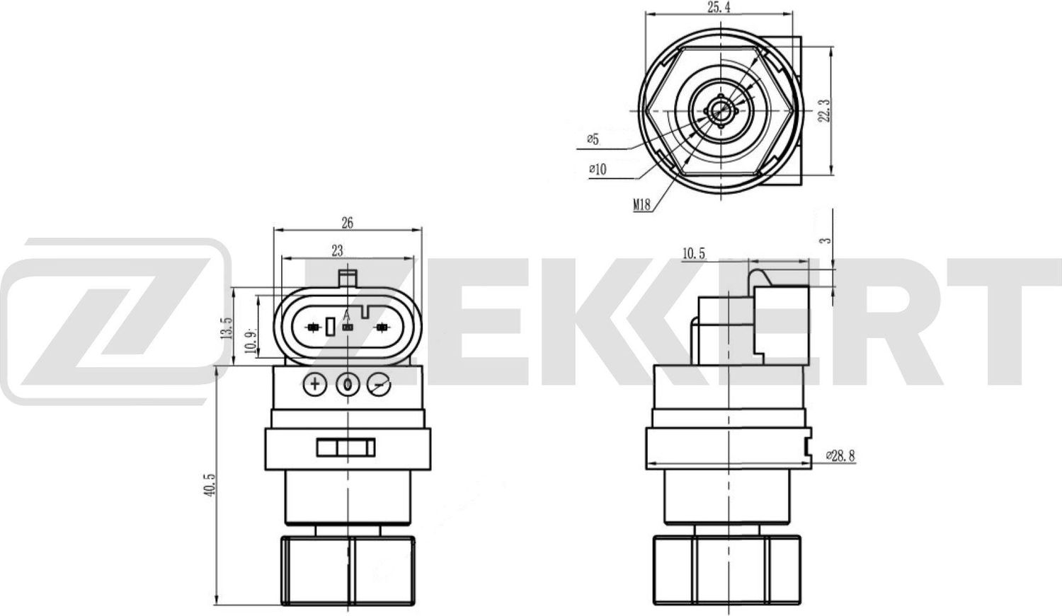 Датчик скорости Zekkert для Fiat Albea 2005-2012. Артикул SE-8514