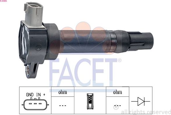 Катушка зажигания Facet Made in Italy - OE Equivalent. Артикул 9.6405