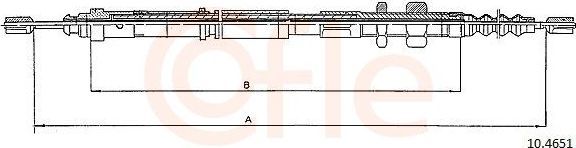 Трос ручника (тросик ручного тормоза) Cofle. Артикул 10.4651