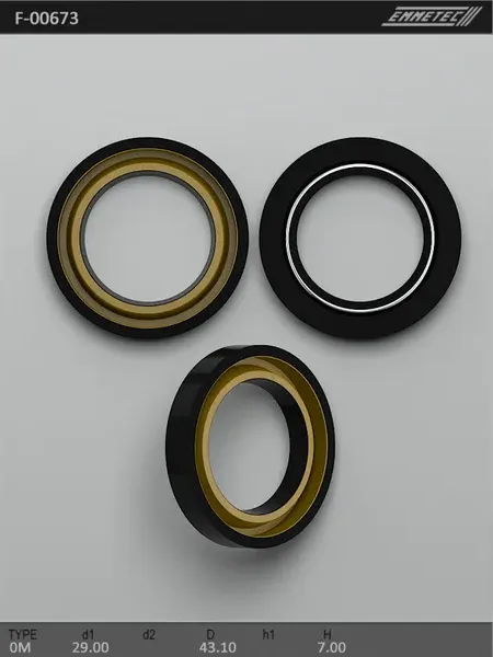 Сальник 29,00/43,10*7,00 тип 0M (Emmetec). Артикул F00673