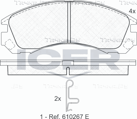 Тормозные колодки Icer передние для Mitsubishi L400 1995-2005. Артикул 181358