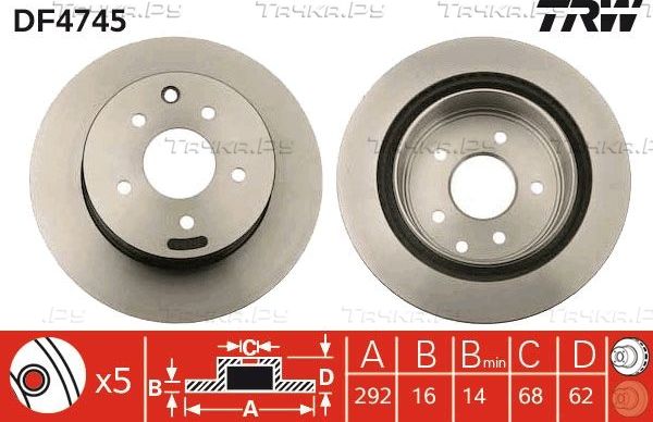 Тормозной диск TRW задний для Nissan 350Z I 2002-2008. Артикул DF4745