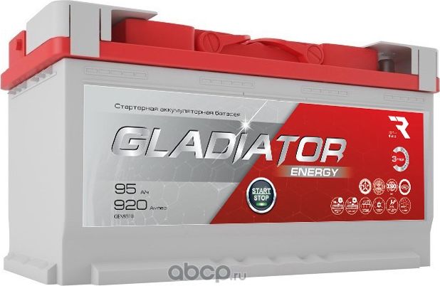 Аккумулятор 6СТ-95L(0)-L5AC-AК-0 (Gladiator). Артикул GEN9500