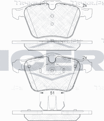 Тормозные колодки Icer передние для Ford Mondeo IV 2007-2015. Артикул 181805