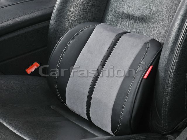 Подушки под поясницу CarFashion Flex ортопедическая M экокожа/замша, цвет Серый/Черный/Серый. Артикул 41563