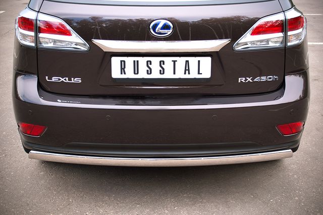 Защита RusStal заднего бампера d75x42 овал для Lexus RX 270/350/450h 2012-2026. Артикул LRXZ-000413