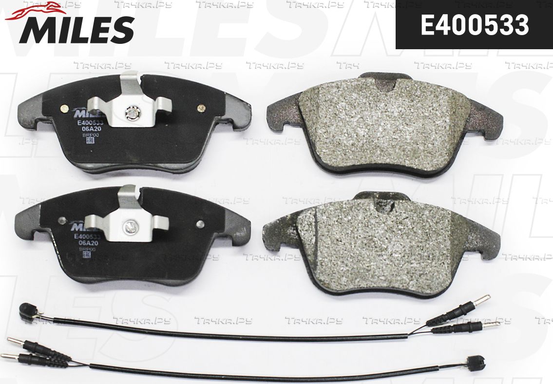 Тормозные колодки Miles (Low-Metallic) передние для Citroen C5 II 2008-2017. Артикул E400533