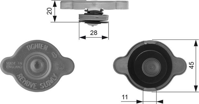 Крышка для радиатора Gates. Артикул RC232