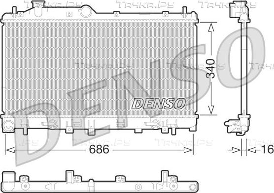 Радиатор охлаждения двигателя Denso для Subaru Legacy V 2009-2014. Артикул DRM36015